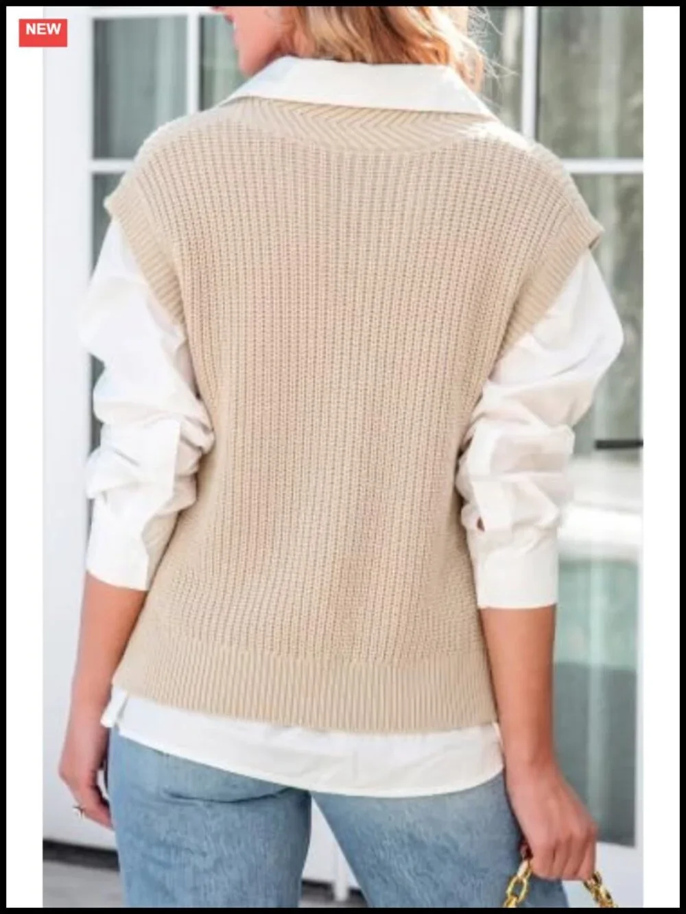 Dokotoo Women's V Neck Sleeveless Oversized Sweater Vest Knit